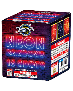 NEON RAINBOWS | 16 Shots 200 Gram Multi Shot Aerials by Miracle Fireworks